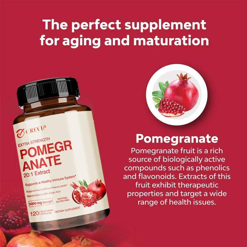 Pomegranate Extract - Maintains Normal Blood Pressure Levels and Improves Mental Health