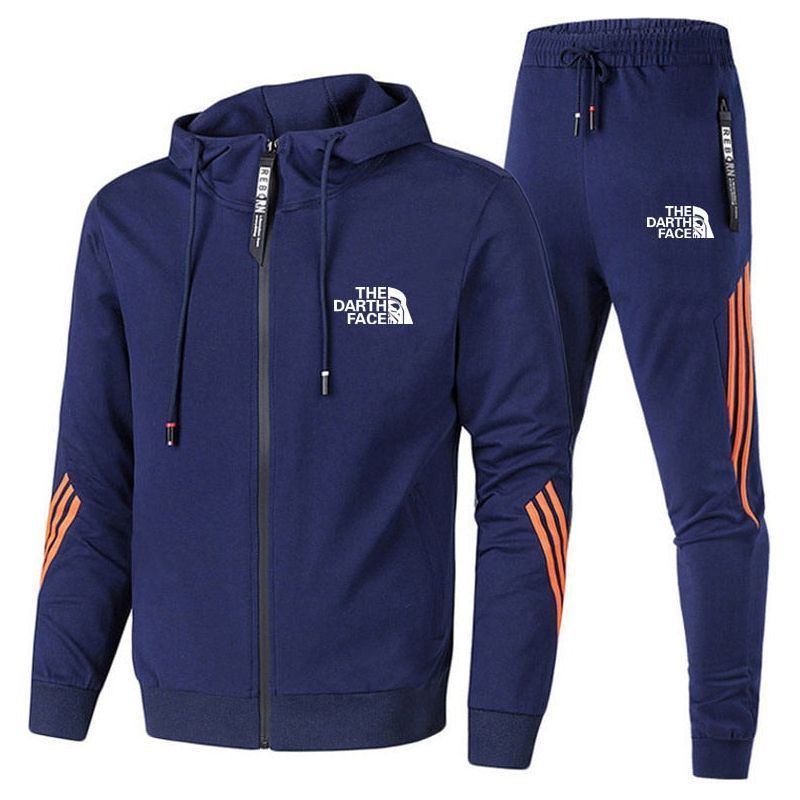 Men's Spring And Autumn Hoodie Sportswear Set Two-piece Sportswear Casual Zipper Jacket + Pants Running Sports Suit - Jointcorp