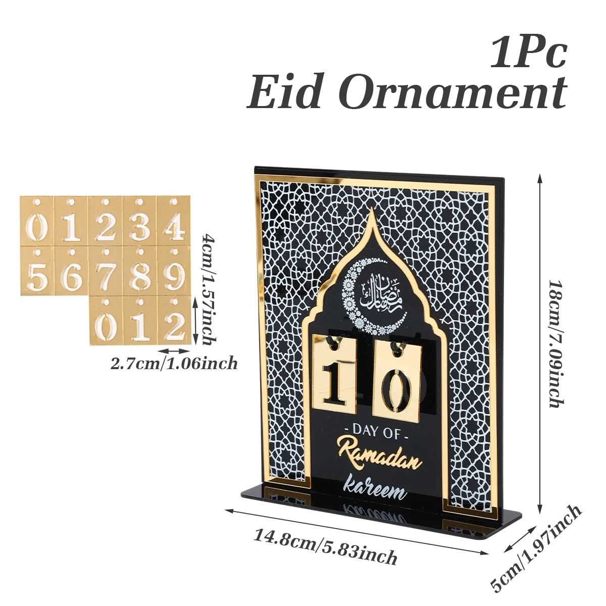 Acrylic Ramadan Countdown Calendar Ornaments Gifts Eid Mubarak Ramadan Decor For Home 2025 Kareem Islamic Muslim Party Supplies