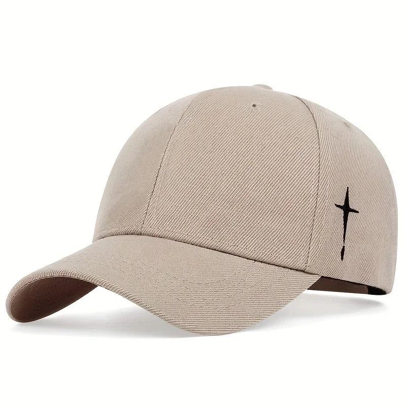 Unisex Simple Cross Embroidery Snapback Baseball Caps Spring and Autumn Outdoor Adjustable Casual Hats Sunscreen Hat