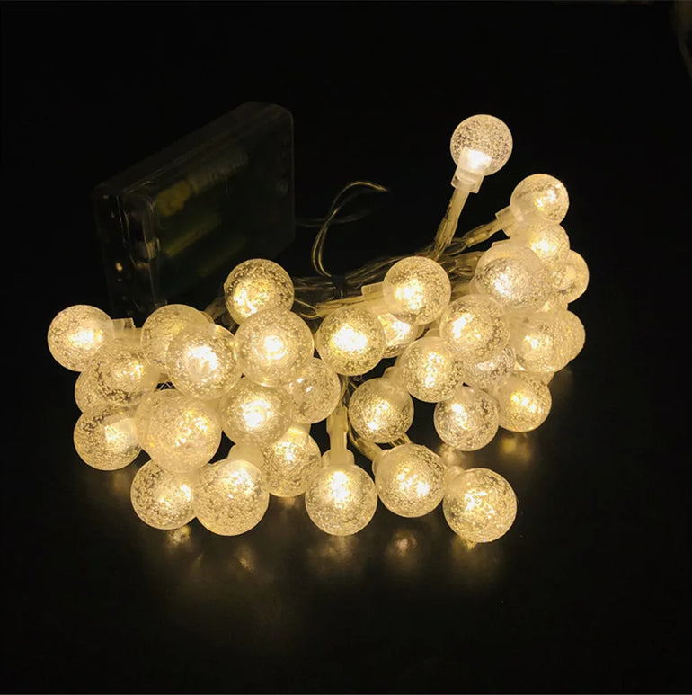 6M LED Light Crystal Ball Outdoor Garden Camping Light String 40 LED Lights Waterproof Garland Light Ramadan Decorations