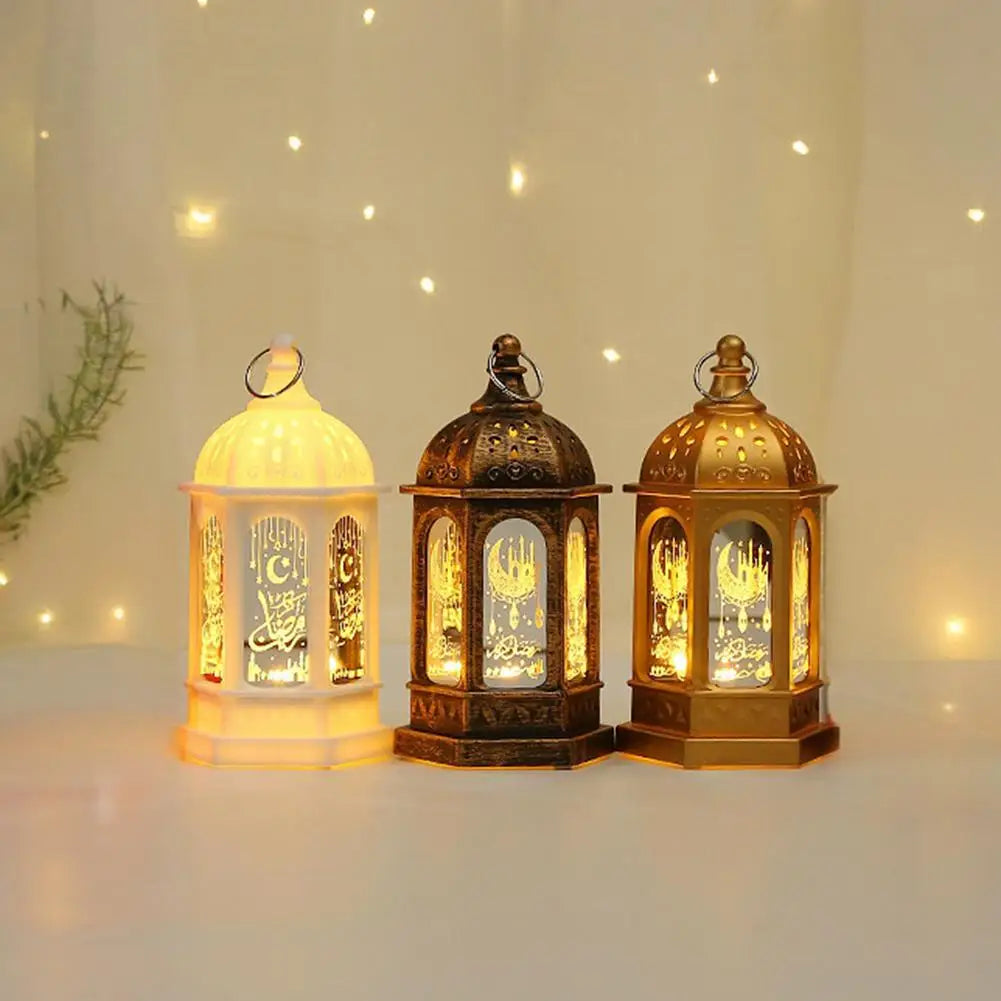 Muslim Ramadan Lantern Decor Ornament EID Mubarak LED Festival Night Light Eid Al Adha Gift Gurbang Ramadan Decoration For Home