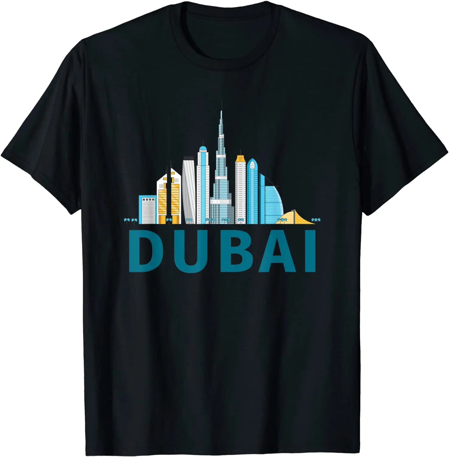 Dubai United Arab Emirates - Burj Khalifa City Skyline T Shirt. Short Sleeve 100% Cotton Casual T-shirts Loose Top Size S-3XL