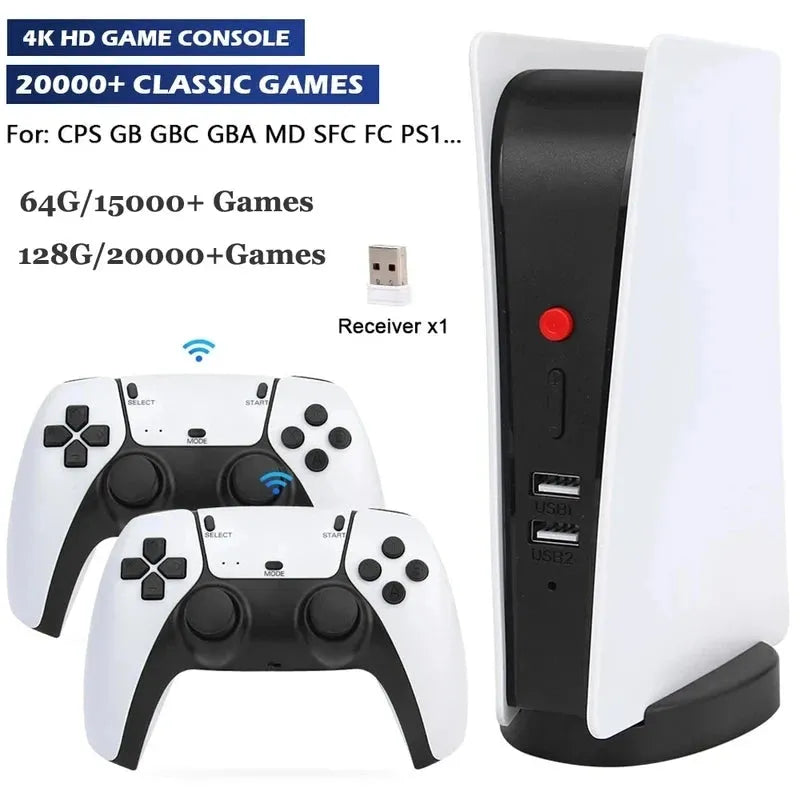 M5 video game console retro classic PS1/FC/GBA game console dual wireless controller built-in 20000+game 4K output gifts