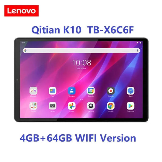 Global ROM Original Lenovo Qitian K10 Pads 10.3" Full HD Office Business Online Study Tablet TB-X6C6F 4G+64G WIFI Version