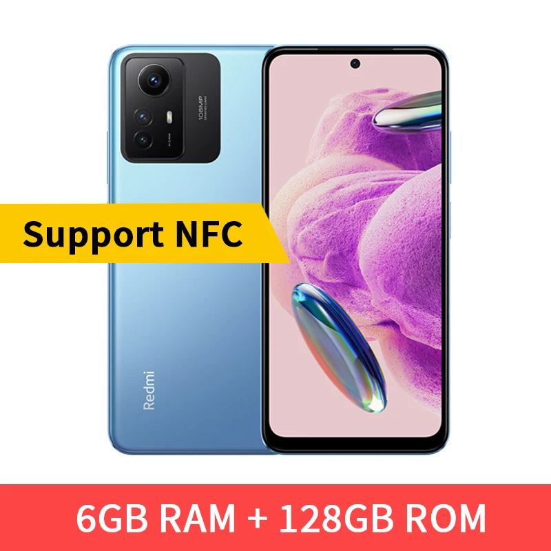 Global Version Xiaomi Redmi Note 12S 128GB/256GB Smartphone 108MP AI Triple Camera AMOLED Display 5000mAh 33W Fast Charging