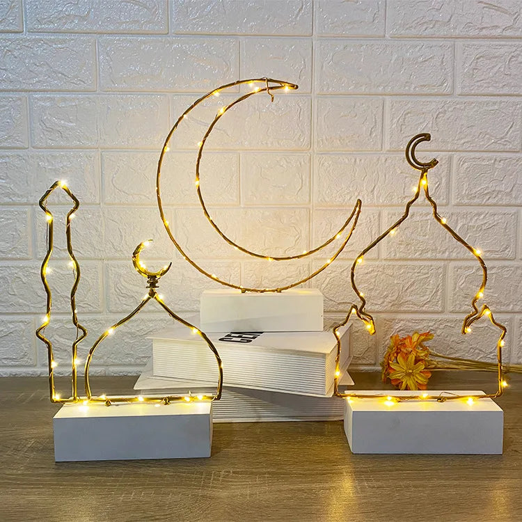 LED Garland Curtain Star Moon Icicle Lamps Fairy String Light Decoration Christmas Holiday Home Ramadan Decoration