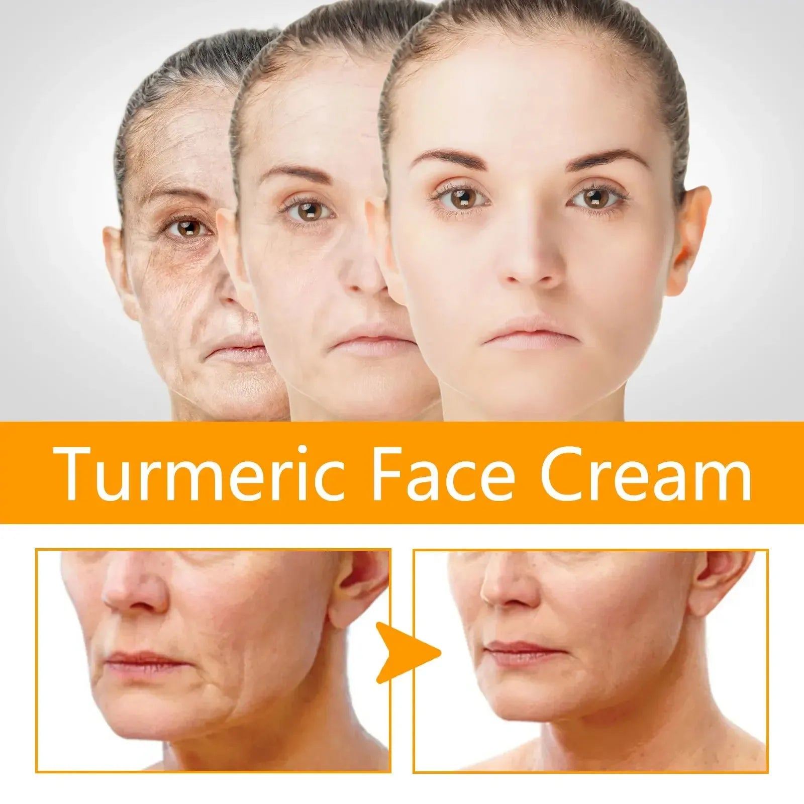 50g Turmeric Face Creams Skin Whitening Cream Anti-oxidation Anti-aging Wrinkle Dark Spots Removal  Acne Treatment Skin Care