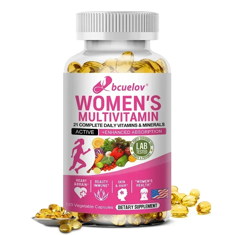 Bcuelov Daily Multivitamin for Women - Multivitamin and Multimineral Supplement for Skin Hair Health Energy Immune Support