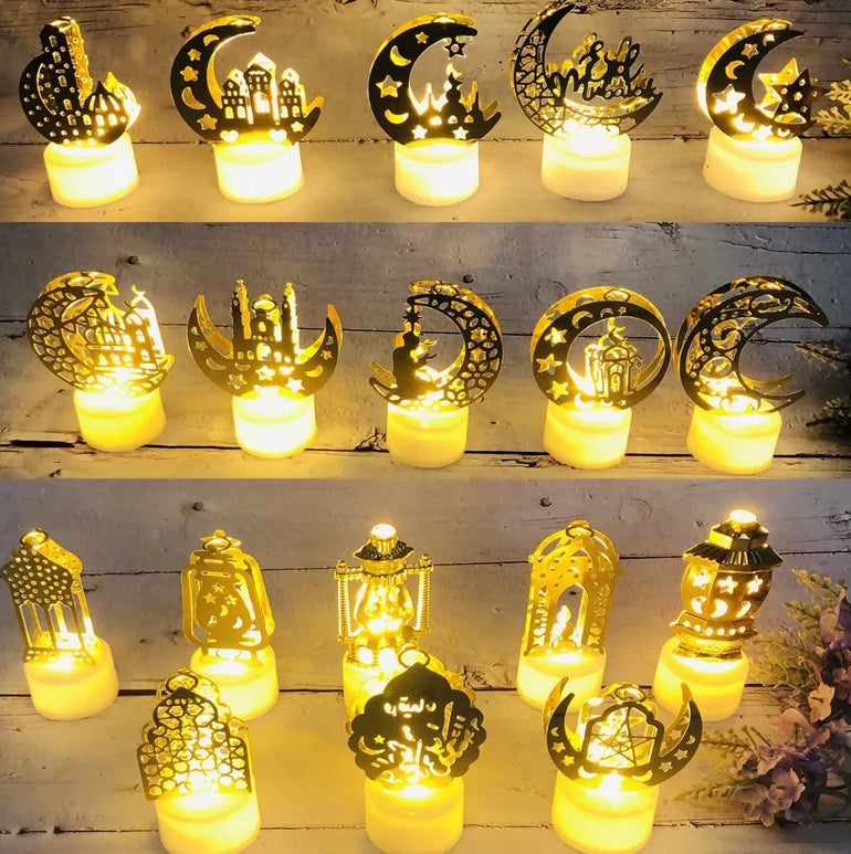 Eid Mubarak LED Candle Small Light Ramadan Kareem Decoration Home Islamic Muslim Festival Party Decoration Eid Al-Fitr Supplies