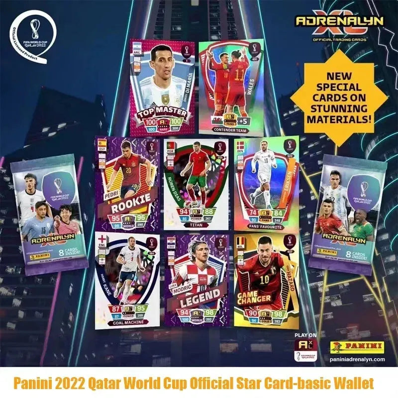 PANINI 2022 Qatar World Cup Football Star Card Box Soccer Star Collection Messi Ronaldo Footballer Limited Fan Cards Box Set