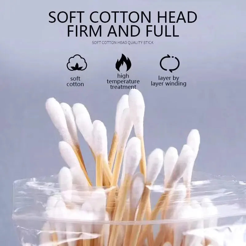 100pcs Per Pack, 5 Packs, Double-ended Cotton Swabs, Baby Cotton Swabs, Ear Cleaning Sticks, Healthy Cleaning Tools
