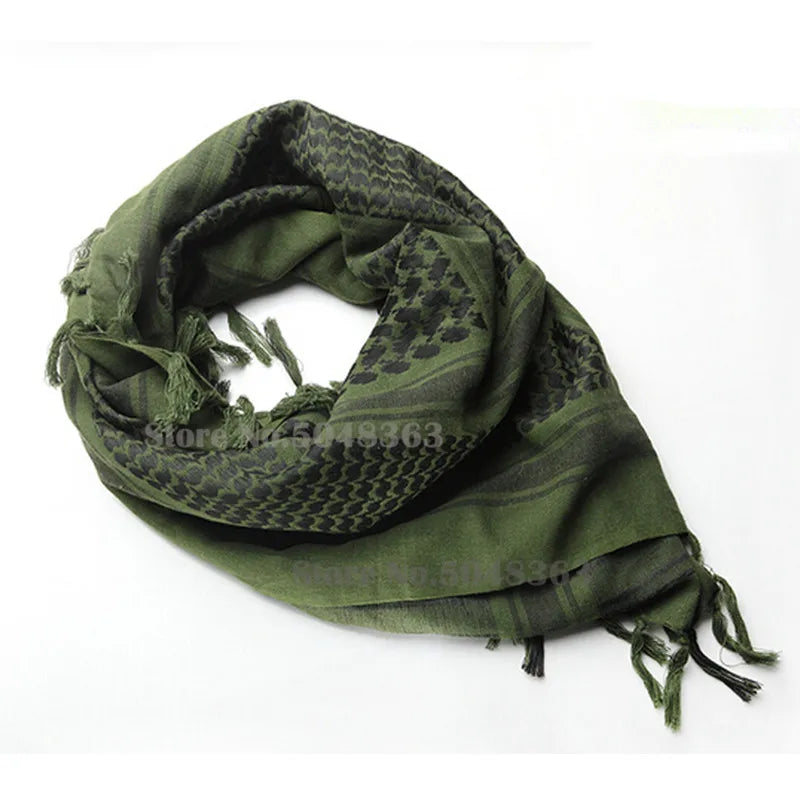 Tactical Arab Shemag Cotton Scarves Outdoor Unisex Army Military Hunting Paintball Head Scarf Face Mesh Desert Bandanas Scarf