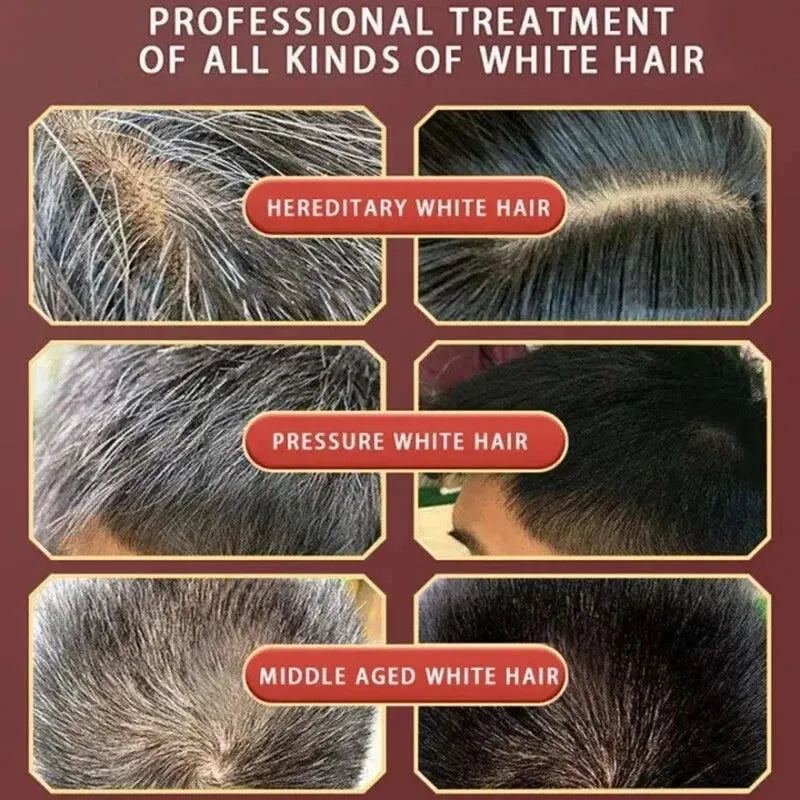 Pure natural herbal hair dye shampoo, non-irritating repair, gray and white, stylish hair care, men and women