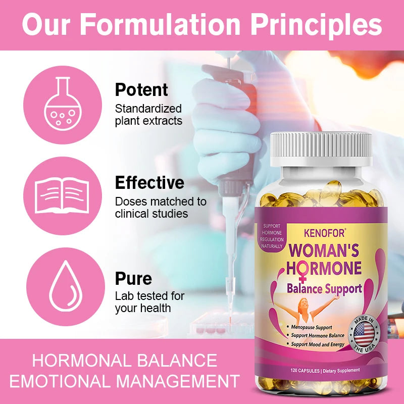 Regulates Women's Hormone Balance - Supports Hormonal Balance, Mood and Energy During Menopause 120 Capsules | DietarySappleTent