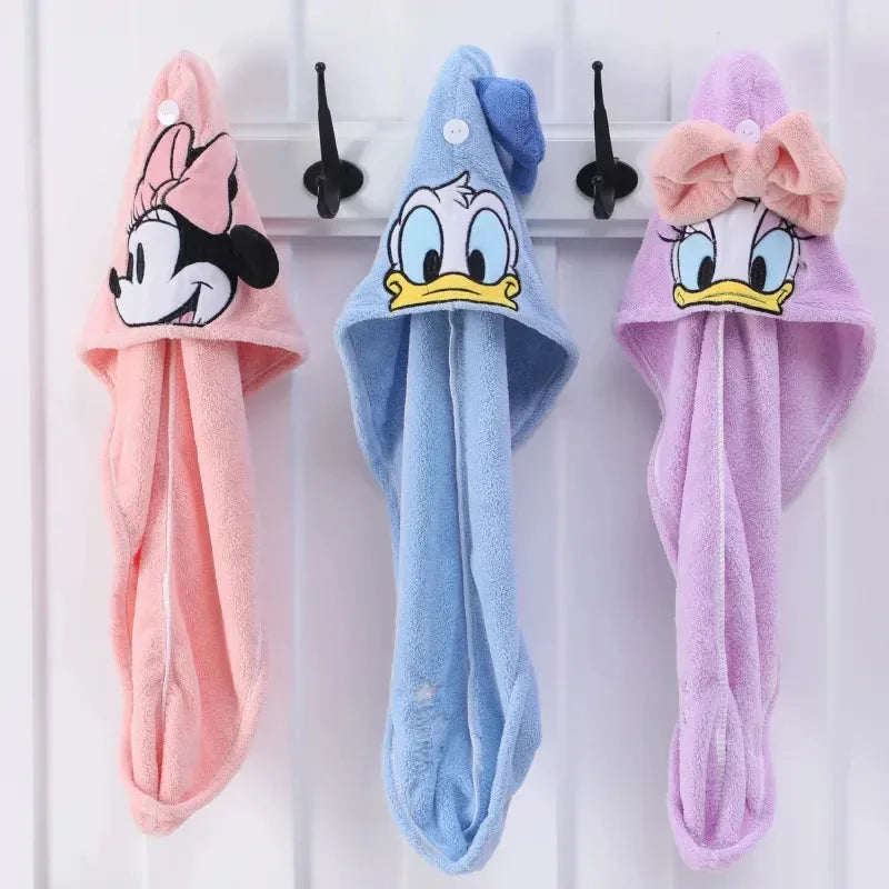 Disney Mickey Minnie New Dry Hair Cap Children Kids Cartoon Hat  Men Women Lovely Shampoo Bath Cap Towel Absorbent Washcloth