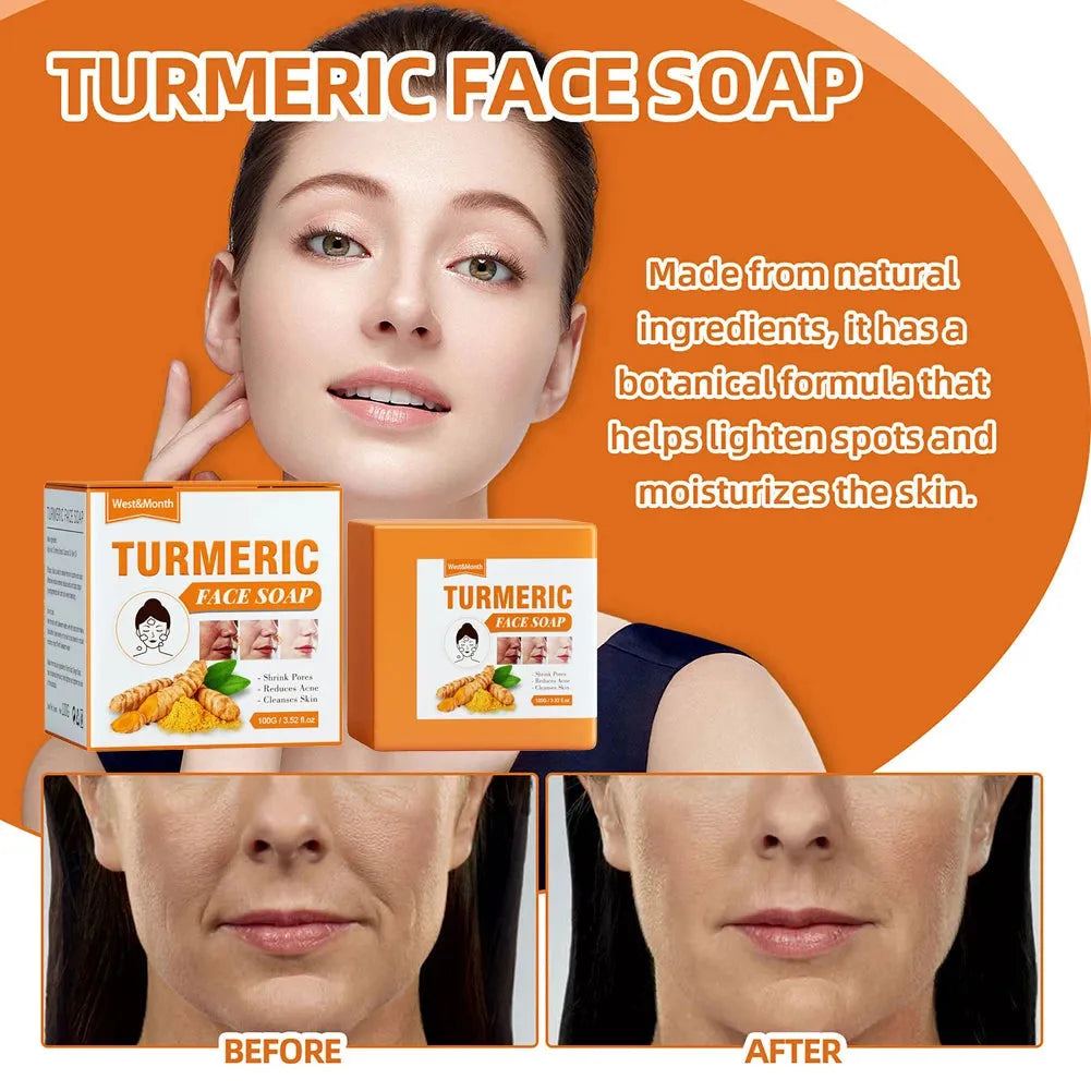 Turmeric Body Soap 100g Turmeric Face Soap Natural & Organic Ingredients Skin Brightening Soap for Dark Spots Acne Eczema