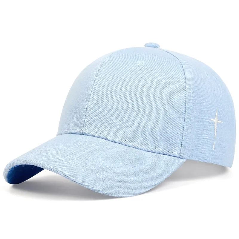 Unisex Simple Cross Embroidery Snapback Baseball Caps Spring and Autumn Outdoor Adjustable Casual Hats Sunscreen Hat