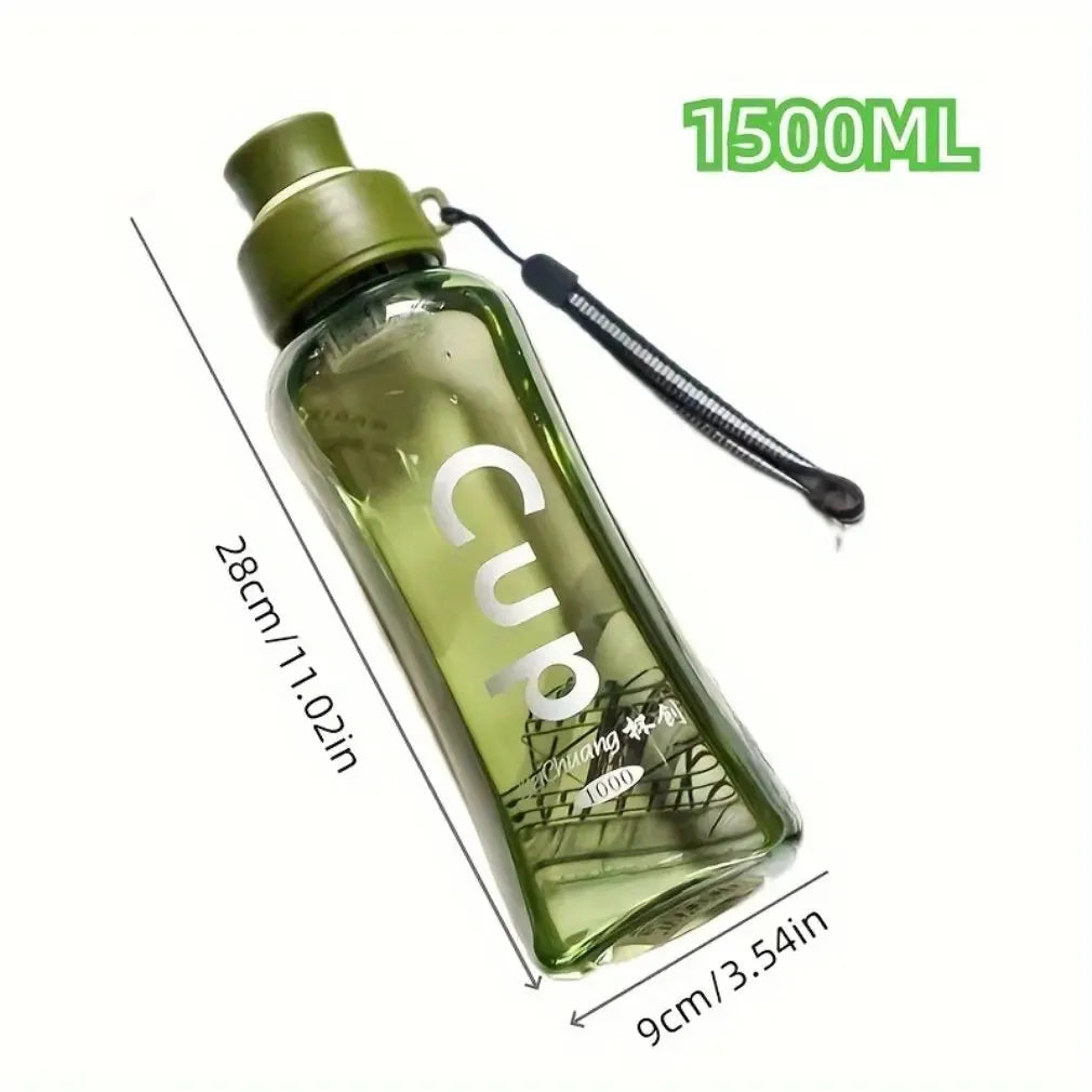 2024 New 1000/1500ml Sports Water Bottle BPA Free Portable Leak-proof Shaker Bottle Plastic Drinkware Tour Gym Fast shipping