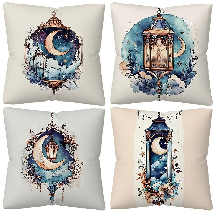 Light Luxury Ramadan Printed Pillowcase Nordic Home Decor Pillowcase Holiday Bedroom Living Room Decor Polyester Cushion Cover