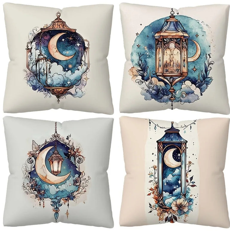 Light Luxury Ramadan Printed Pillowcase Nordic Home Decor Pillowcase Holiday Bedroom Living Room Decor Polyester Cushion Cover