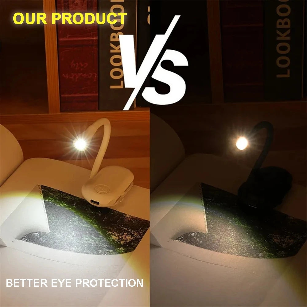 Portable LED Book Lights USB Rechargeable Eye Protection Night Light Mini 360°Clip-On For Reading Lamp Travel Bedroom Led