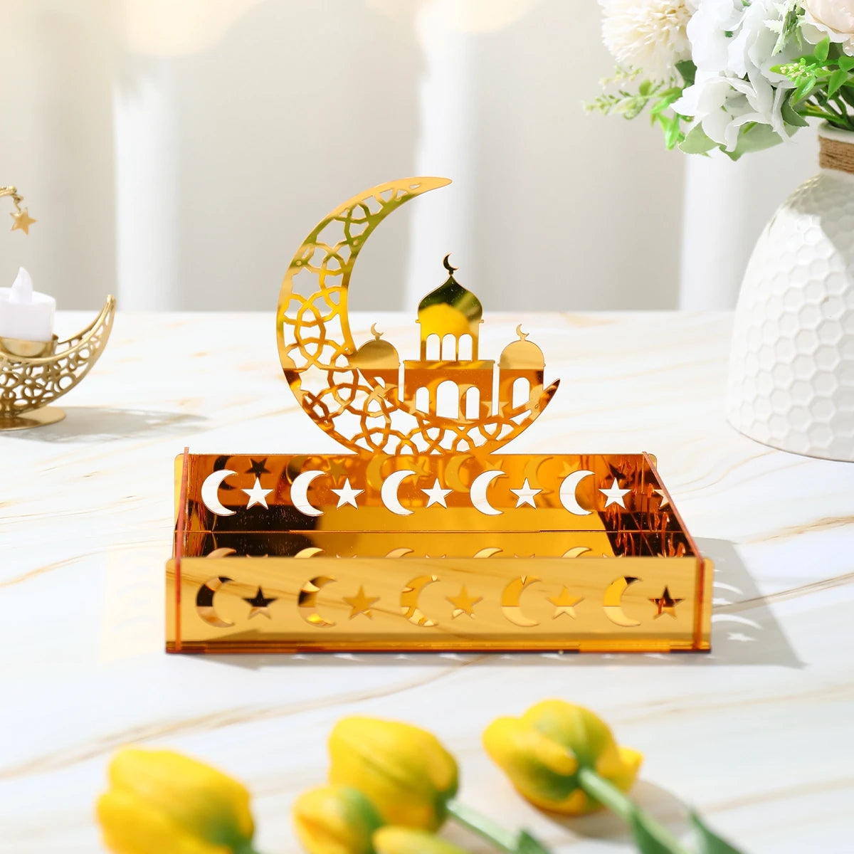 Ramadan Mubarak Acrylic Ornaments Ramadan Kareem Decoration 2025 Eid Mubarak Islamic Muslim Party Decor Eid Al-Fitr Supplies