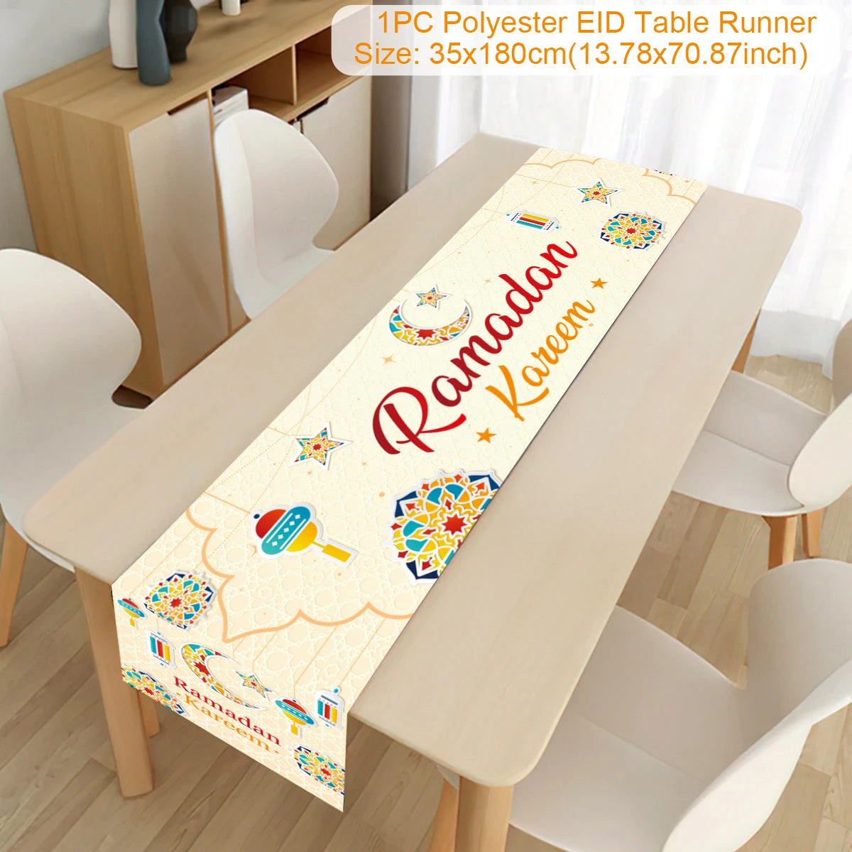 Ramadan Decoration Table Runner EID Mubarak Decor 2025 For Home Tablecloth Ramadan Kareem Islamic Muslim Party Eid Al-Fitr Gifts