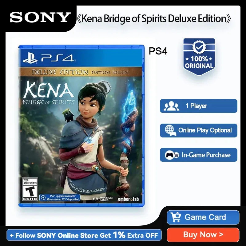 Sony PlayStation 4 Kena Bridge of Spirits Deluxe Edition PS4 Game Deals for Platform PlayStation4 PS4 PlayStation5 PS5 Game Disk