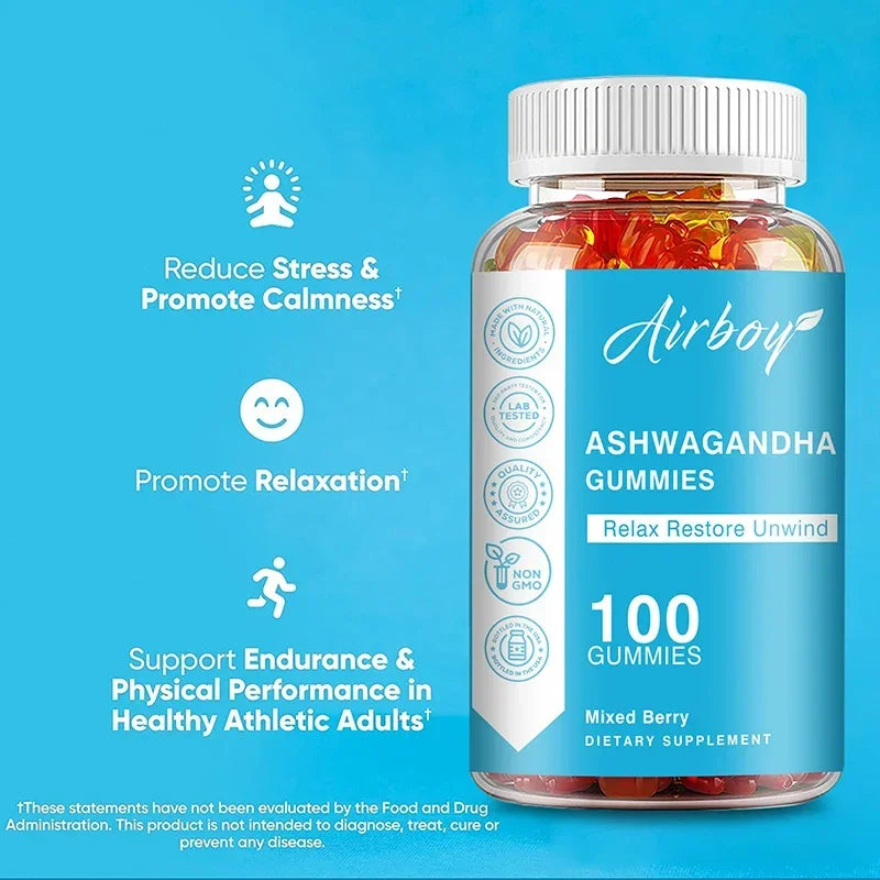 Ashwagandha Gummies - Stress and Anxiety Relief, Mood Balance, Relaxation and Calmness, Immune System Health