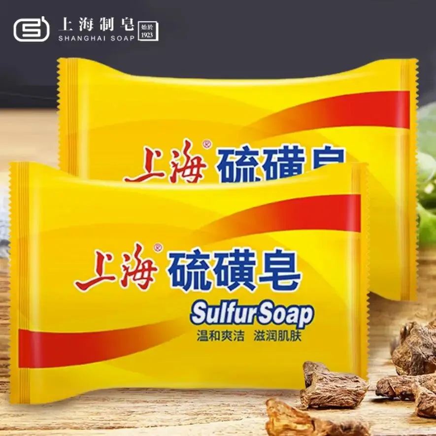 Original 5 Pcs Shanghai Sulfur Soap Face Deep Cleaning Men and Women Bathing Bath Soap Sheets Soap for Men Kill Germs