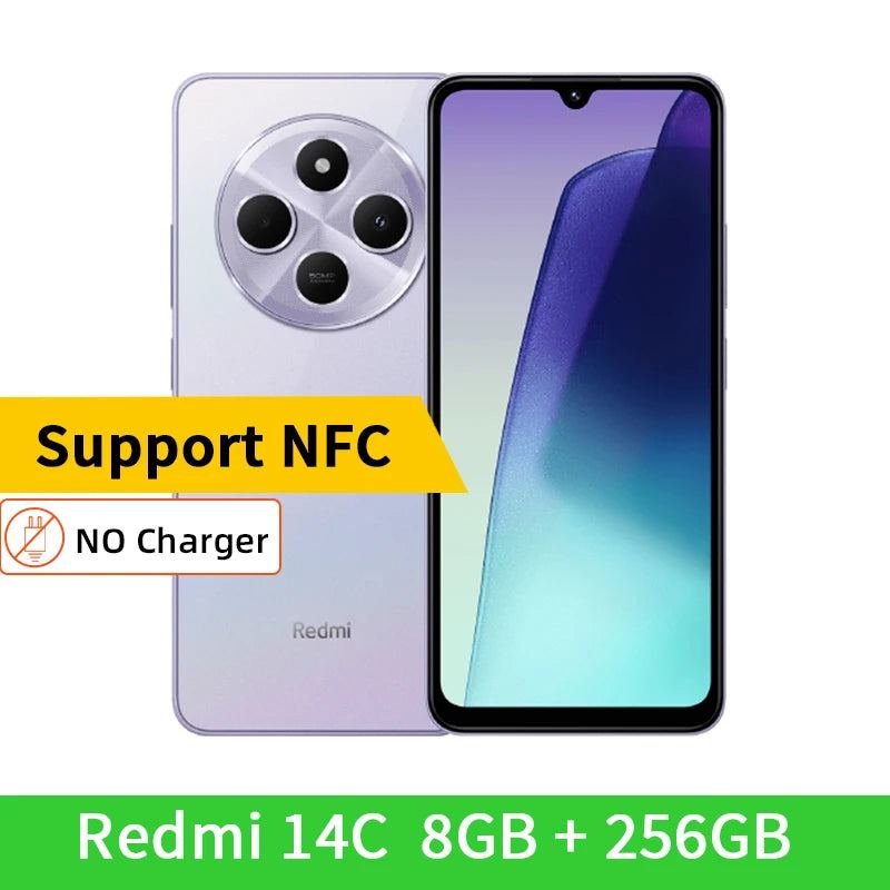 Global Version Xiaomi Redmi 14C NFC Smartphone MTK Helio G81-Ultra 6.88" 120Hz Display 50MP Camera 5160mAh 18W Fast Charging