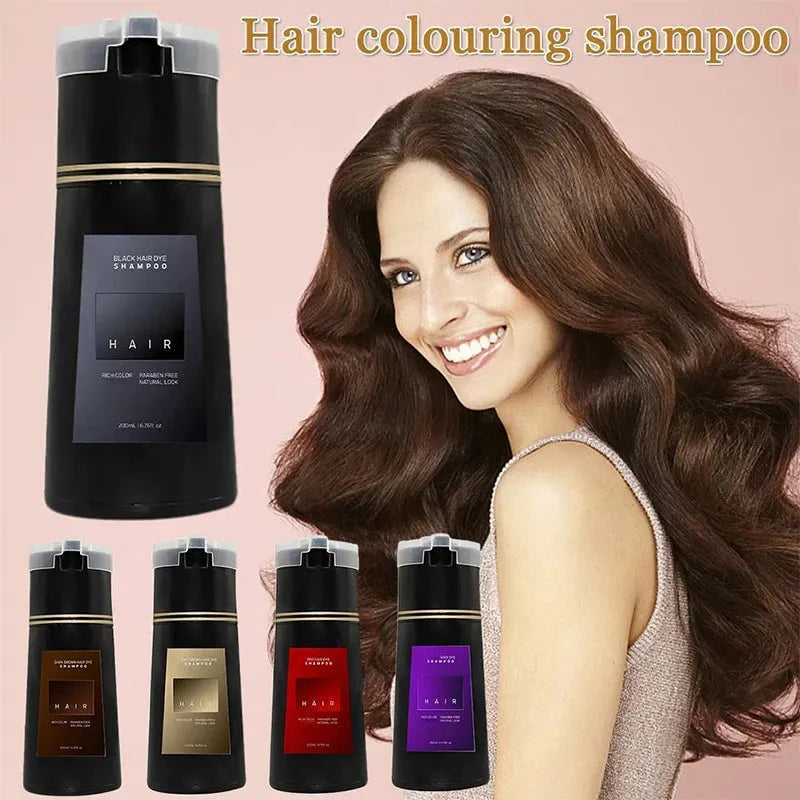 Nova Professional Black Hair Dye Shampoo Instant Dye Shampoo, Grey Coverage Shampoo, 3 in 1 for Women and Men