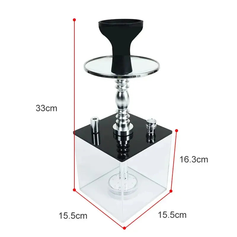 Acrylic Hookah Set Shisha Box Nargile Sheesha Narguile Chicha Cachimbas Water Pipe Shisha Box Hookah With LED For Smoking кальян