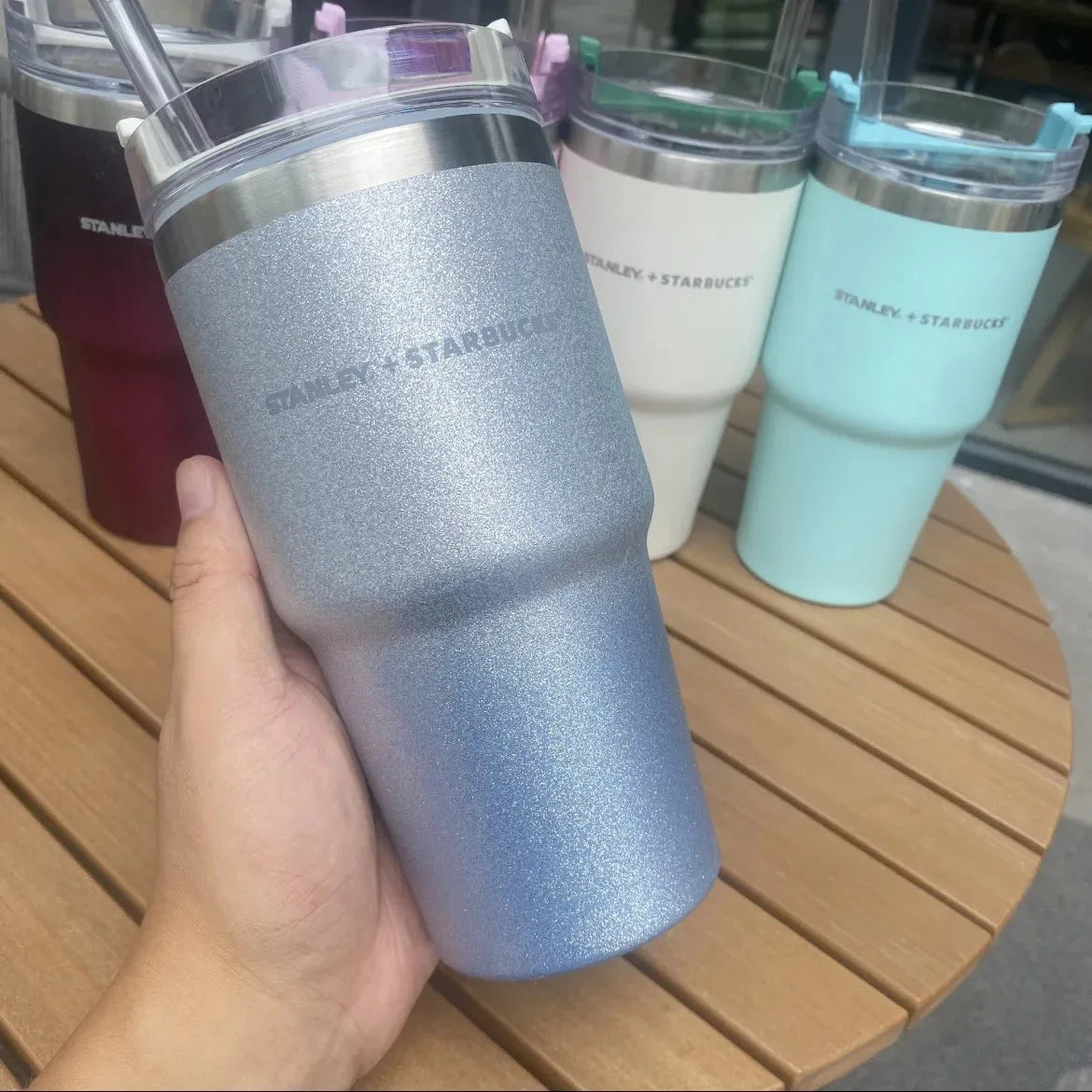 20oz Stanley Tumbler Bottle with Handle Lid Straw Stainless Steel Water Bottle Vacuum Thermos Cup