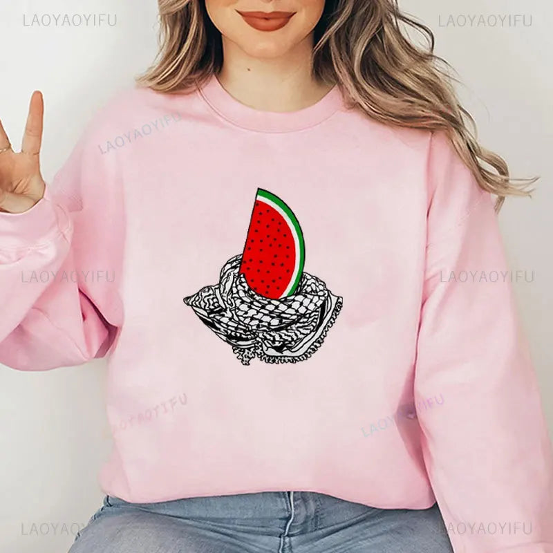 This Is Not A Watermelon Printing Hoodies A Peace and Love Sweatshirt Fashion Harajuku Women Pullovers Autumn Winter Casual Wear