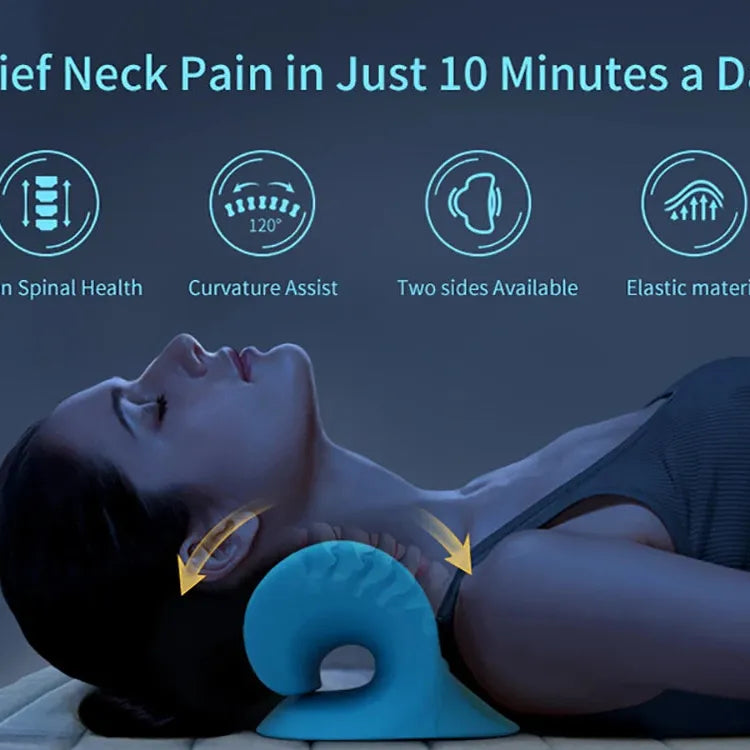 Neck Stretcher Massage Relaxer Cervical Chiropractic Traction Pillow Massager Pain Relief Neck Support Traction Corrector Device