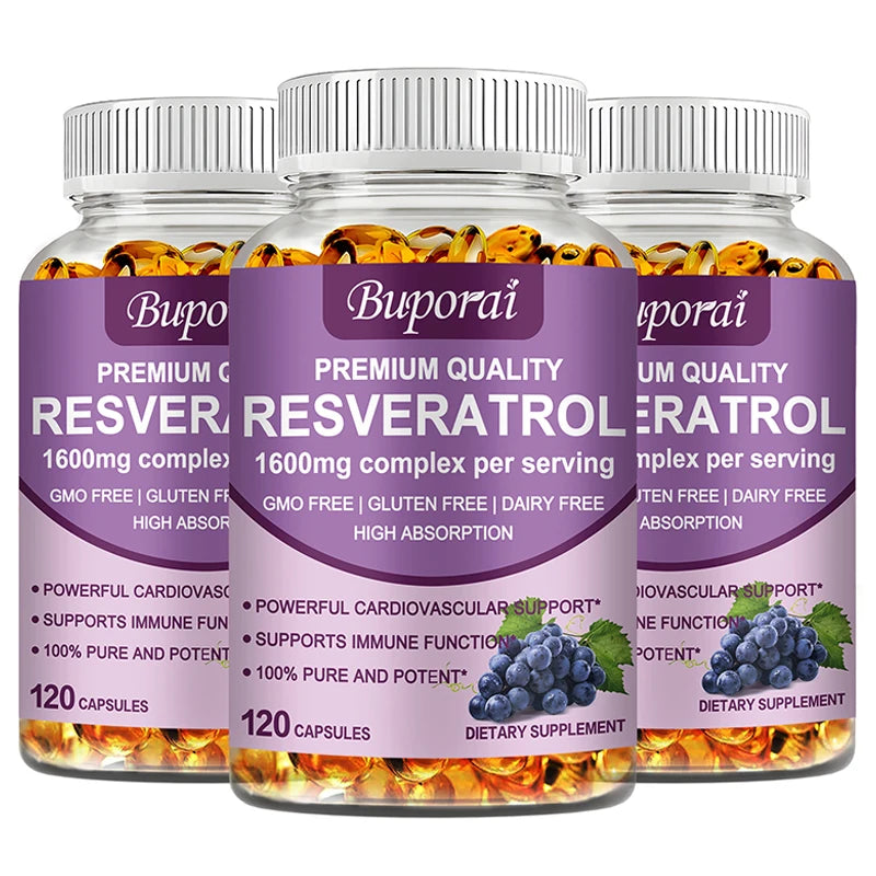 Resveratrol - Helps Support Cardiovascular Health, Promotes Skin Radiance, and Antioxidants