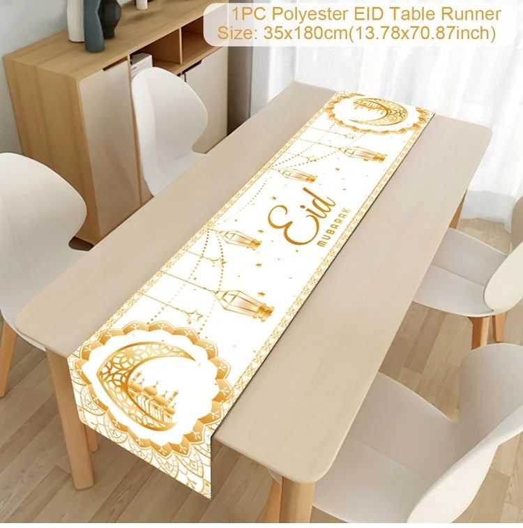 Ramadan Kareem Table Runner Eid Mubarak Decor 2025 for Home Ramadan Mubarak Islamic Muslim Party Eid Al-Fitr Gifts Ramadan Decor