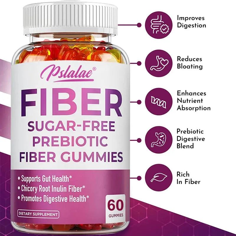 Premium Prebiotic Fiber Gummies - Support Gut Digestive Health with 5G Fiber and 5.4G Prebiotic Digestive Blend