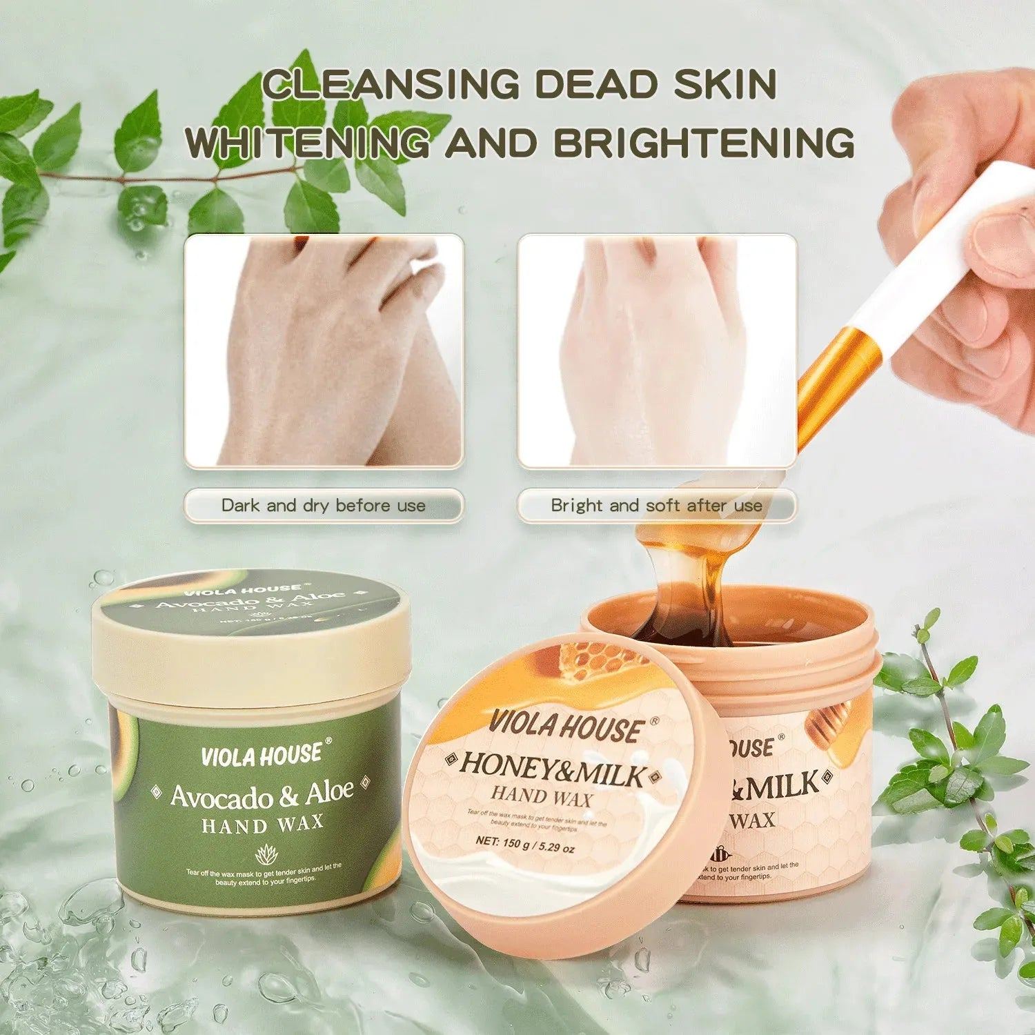 Hands Care Aloe vera Avocado & Honey Moisturizing Peel Off Hand Wax Mask Hydrating Exfoliating Nourish Skin 150g