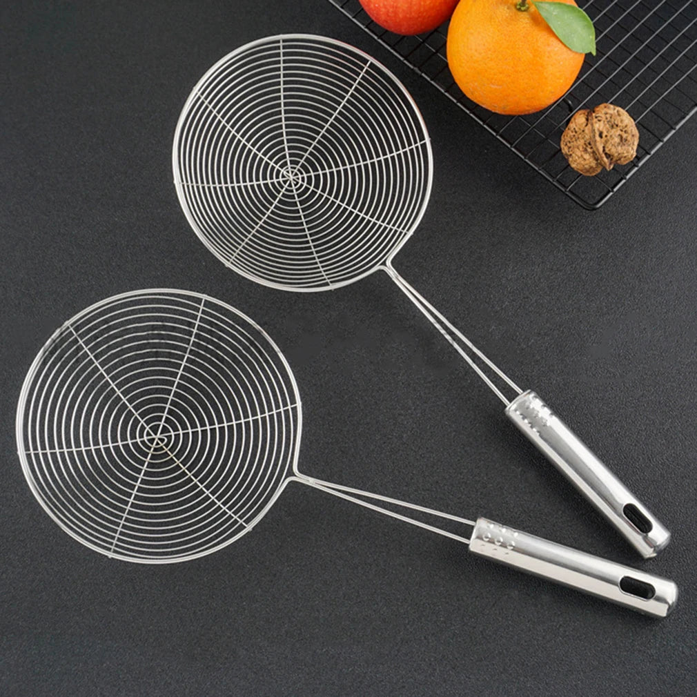 Stainless Steel Skimmer Solid Spider Strainer Ladle Stainless Steel Kitchen Utensil Tool French Fries Fish Frying Utensil