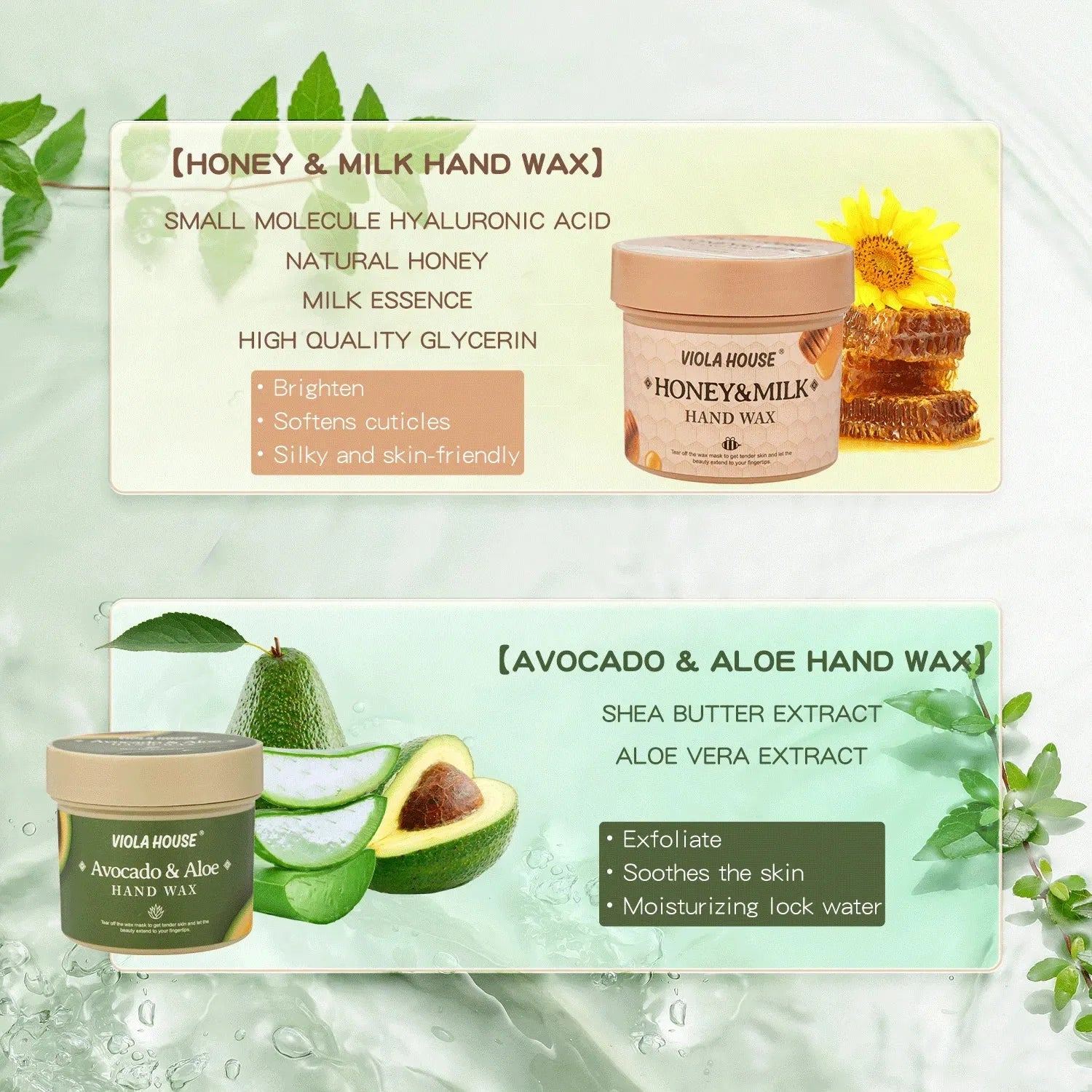 Hands Care Aloe vera Avocado & Honey Moisturizing Peel Off Hand Wax Mask Hydrating Exfoliating Nourish Skin 150g