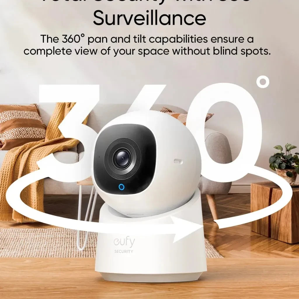 eufy Security Indoor Cam C220 2K Resolution Security Camera with 360° PTZ Plug-In Security Indoor Camera with Wi-Fi Human