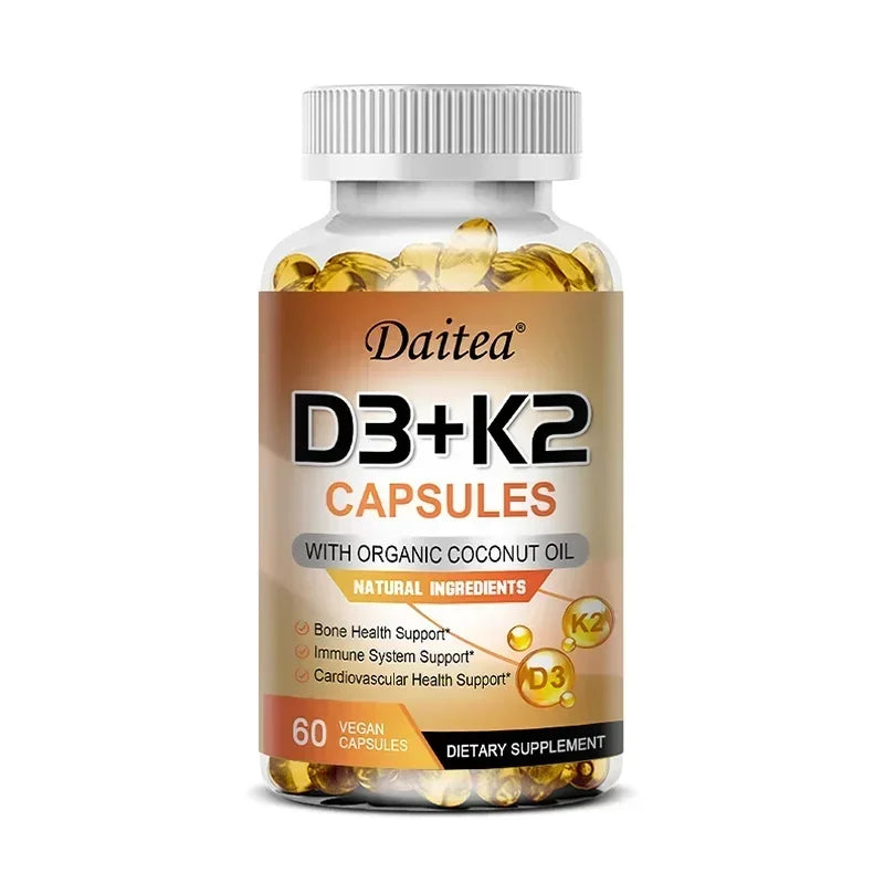 Vitamin K2 (MK7) and D3 supplementation to support immune health, bone health, and cardiovascular support