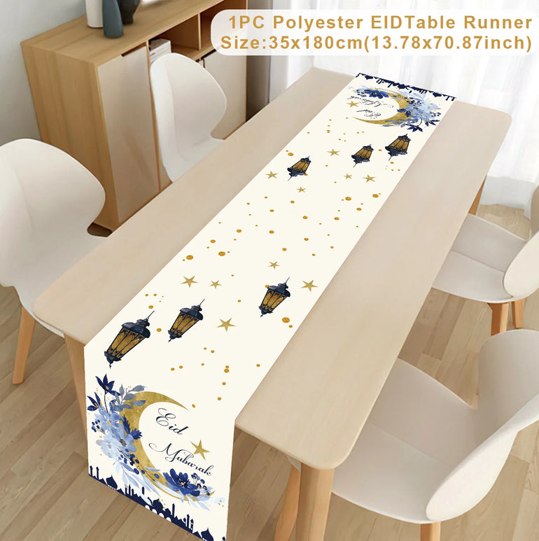 Ramadan Kareem Table Runner Eid Mubarak Decor 2025 for Home Ramadan Mubarak Islamic Muslim Party Eid Al-Fitr Gifts Ramadan Decor