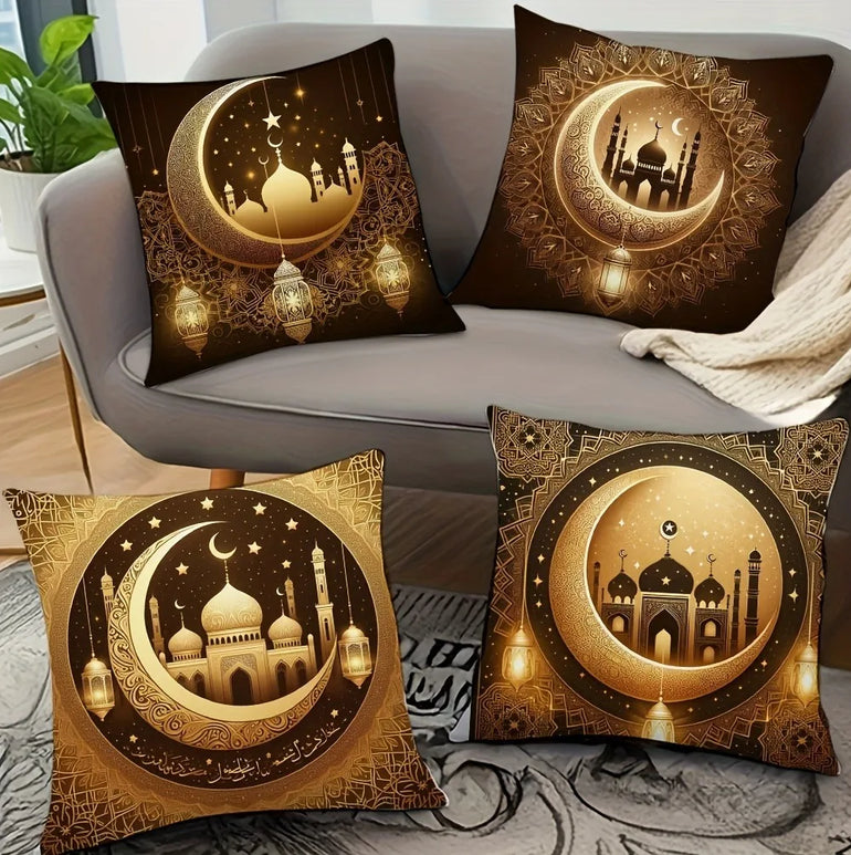 Light Luxury Ramadan Printed Pillowcase Nordic Home Decor Pillowcase Holiday Bedroom Living Room Decor Polyester Cushion Cover