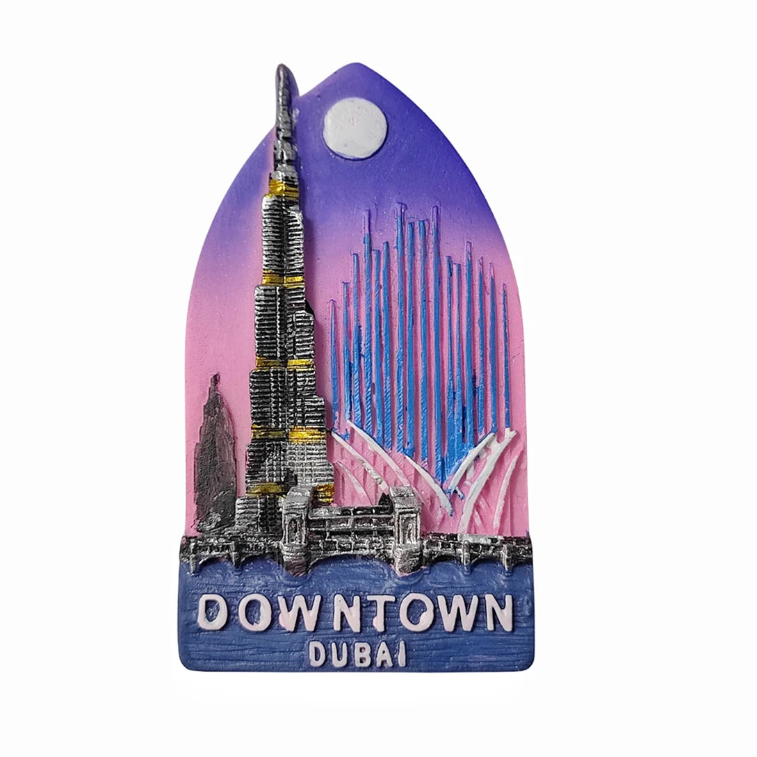 Dubai UAE 3D Downtown Fridge Magnet Souvenir Gift,Resin Handmade Dubai Refrigerator Magnet Home Decoration Collection