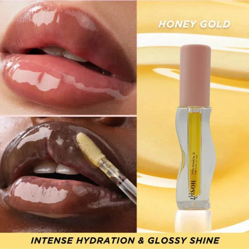 2.5 ml Honey Gold Honey Infused Lip Oil Non-sticky Long-Lasting Moisturizing Liquid Lipstick with a Naturally Healthy Shine