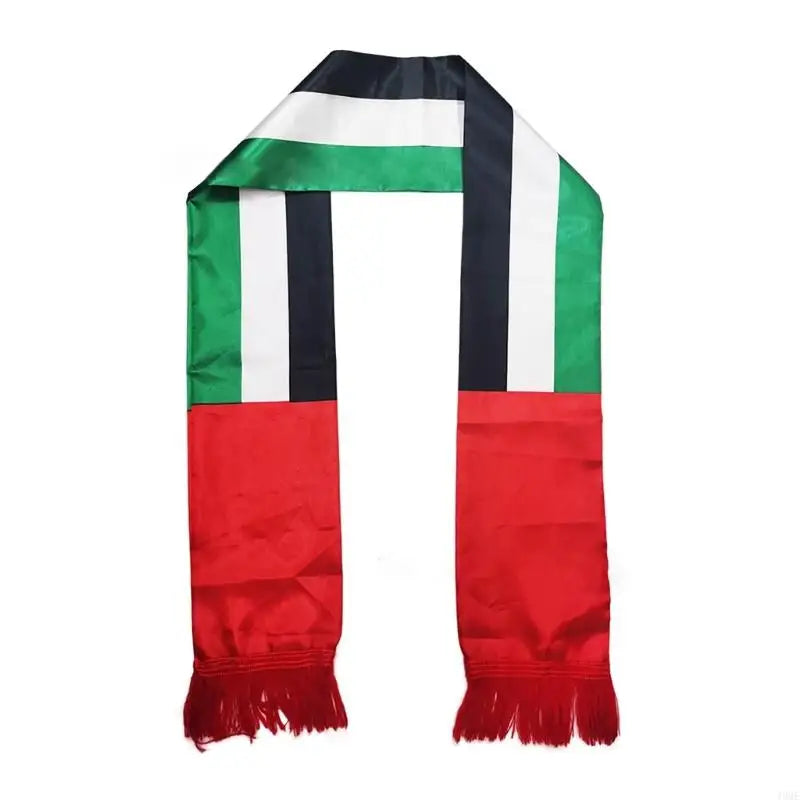 49ME Double Sided UAE Flags Scarf All Age Sport Accessories United Arab Emirates National Flags Scarf for Holiday Decors